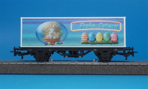 Containerwagen Frohe Ostern blau