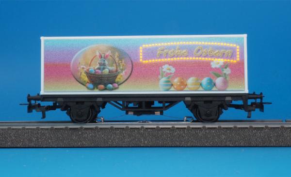 Containerwagen Frohe Ostern rot