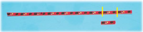 1 Streifen mit 10 warmweißen LEDs